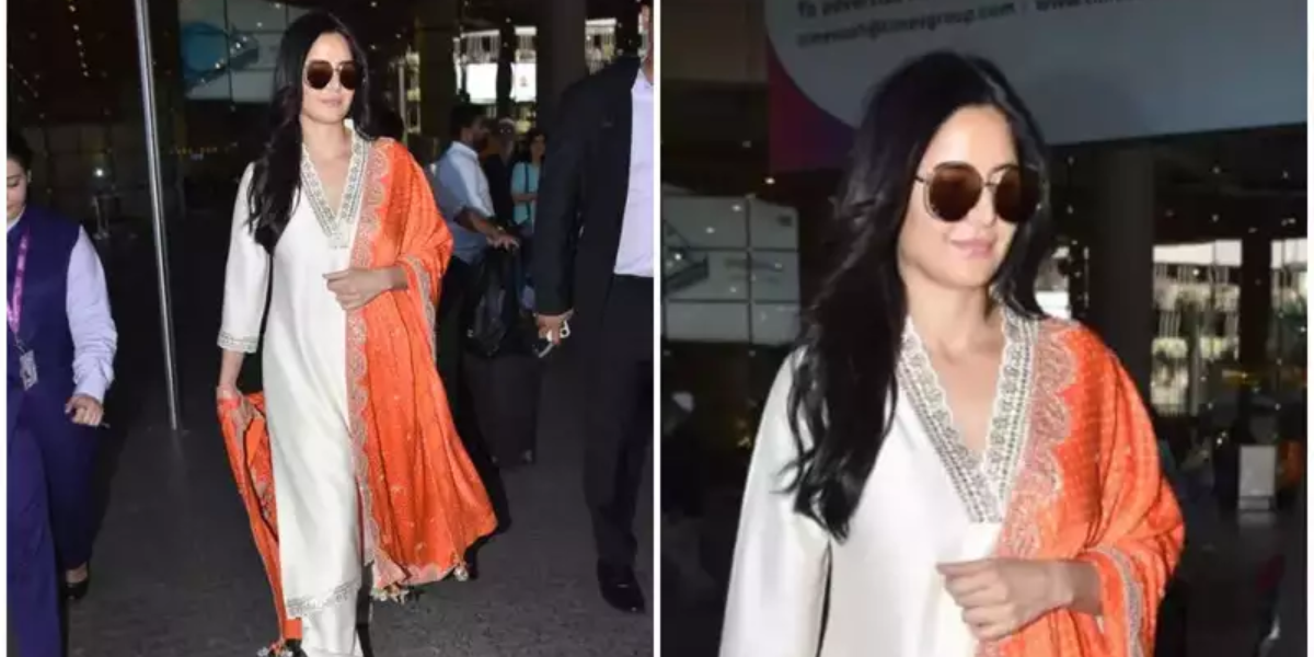 Was Katrina hiding her baby bump at recent airport appearance?